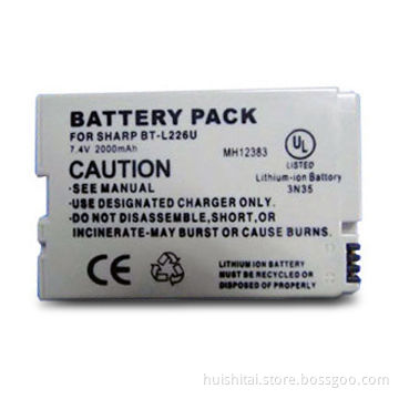 Digital Camcorder Battery Pack for Sharp with 7.4V Voltage and 2,000mAh Capacity